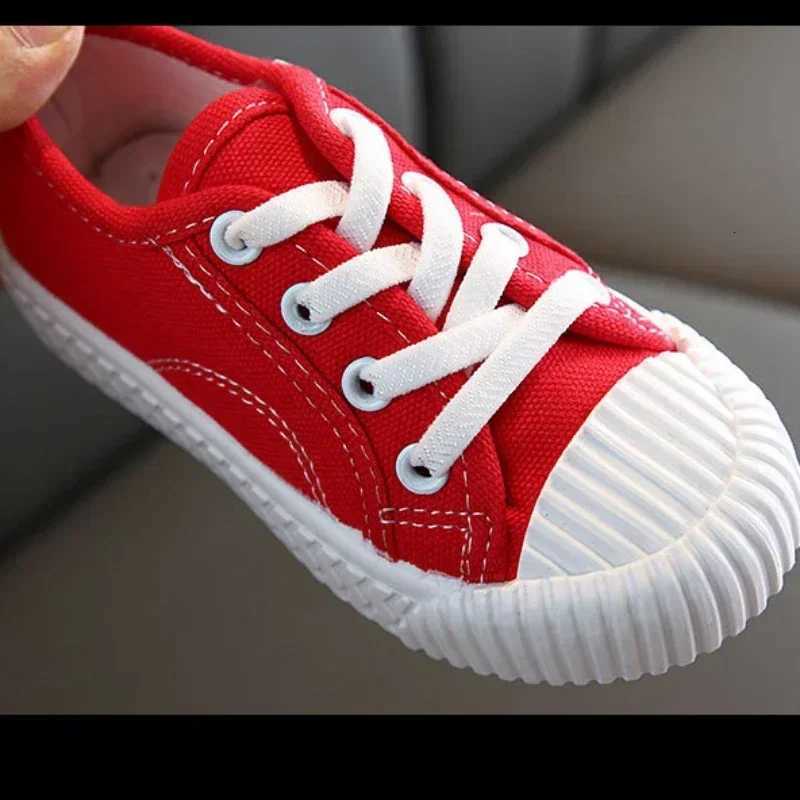 New Childrens Sneakers Candy Colour Canvas Shoes Boys Girls Toddler Flat Sneakers Kids Casual Biscuit Shoes White Sports ShoesT251110