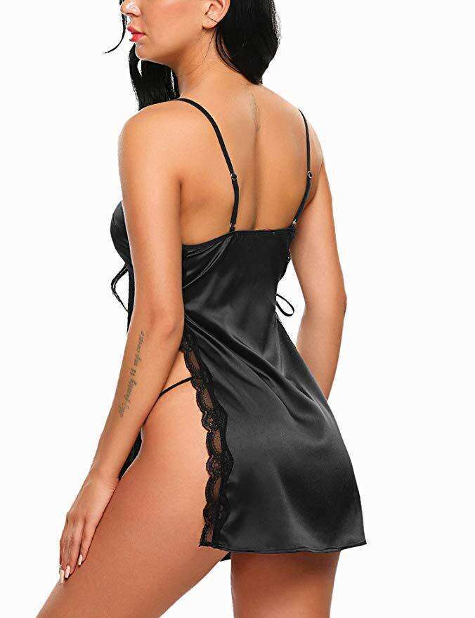 Lace Sexy Lingerie New Fun Underwear Sexy High Split Sling Sleeping Dress
