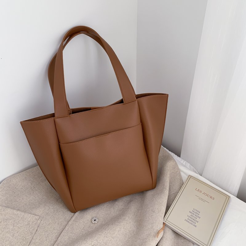 Spring Style Women Elegant Commuter Soft Leather European and American New Fashion Versatile Handheld Tote Bag