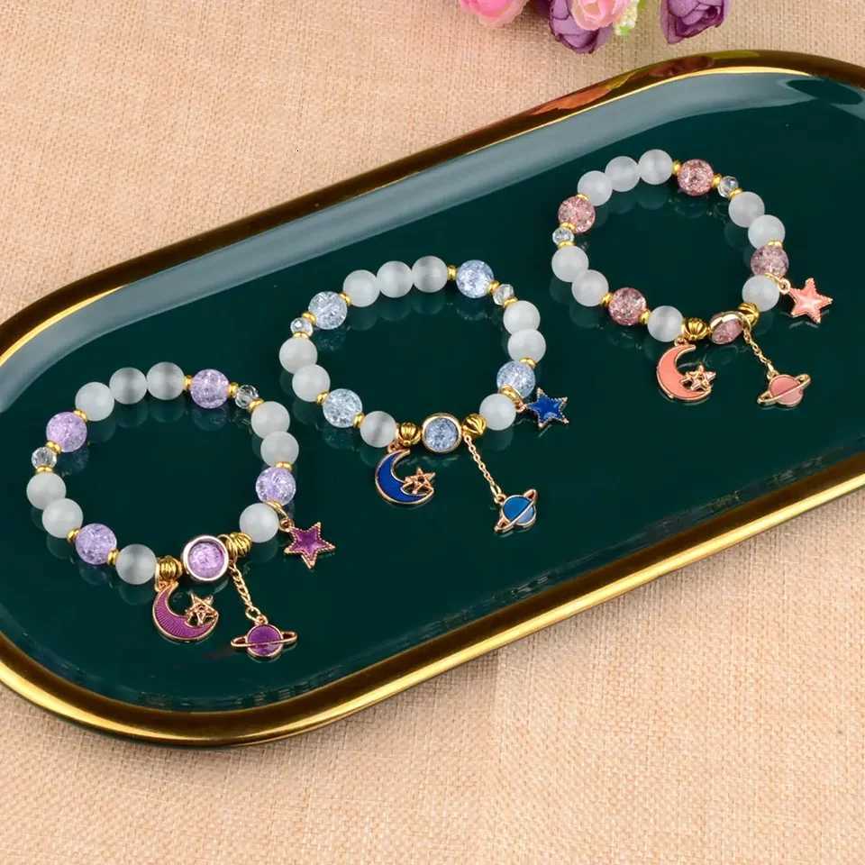 Lucky Popcorn Crystal Bracelet New Korean Daisy Flower Multicolor Glass Beads Bracelets For Women Girl Jewelry Lovely GiftT251110