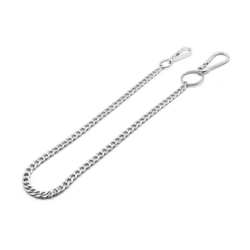 45cm Stainless Steel Punk Hip Hop Fashion Belt Keychain Trouser Chain Mens Pants Jeans Wallet Gift 250410