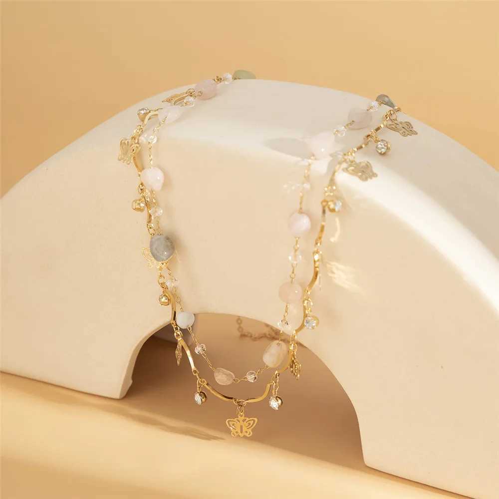2-piece/set pendant waist chain used for simple natural stone belly chain bikini body chain summer beach vacation Bijou X250410