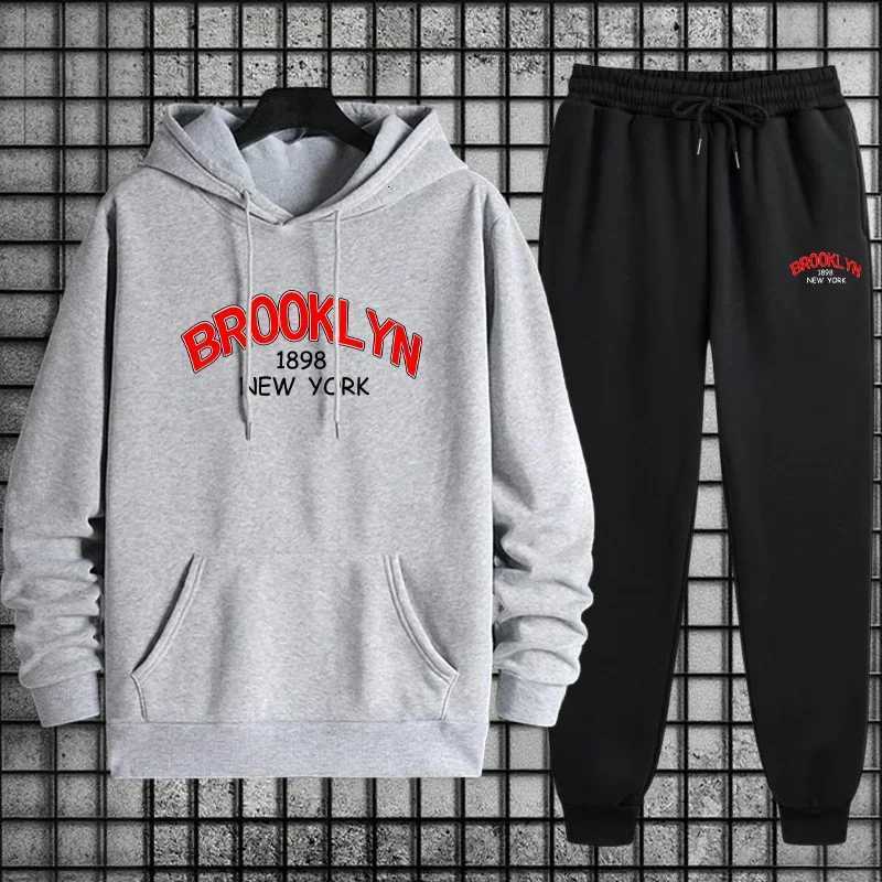 Mens Tracksuit Casual Print Sweatshirt Sportswear Outdoors Sports Jogging Mens Clothing Single Piece Hoodies Pants Autumn Winter W251110