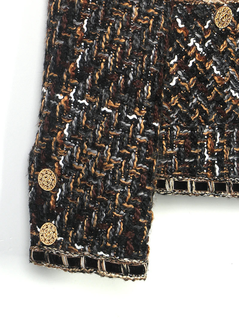 style fashionable and elegant Roman holiday upgrade version of Liu Shishi the same small fragrance retro tweed jacket 251110