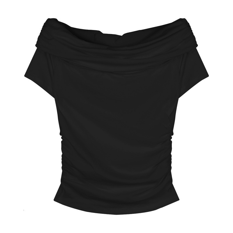 2025S Designer Women S T Shirt One Sleeved T Shirt For Women In The Summer Of Sexy Spicy New Slim Fit And Waist Cinching Short Style Off Shoulder Stud