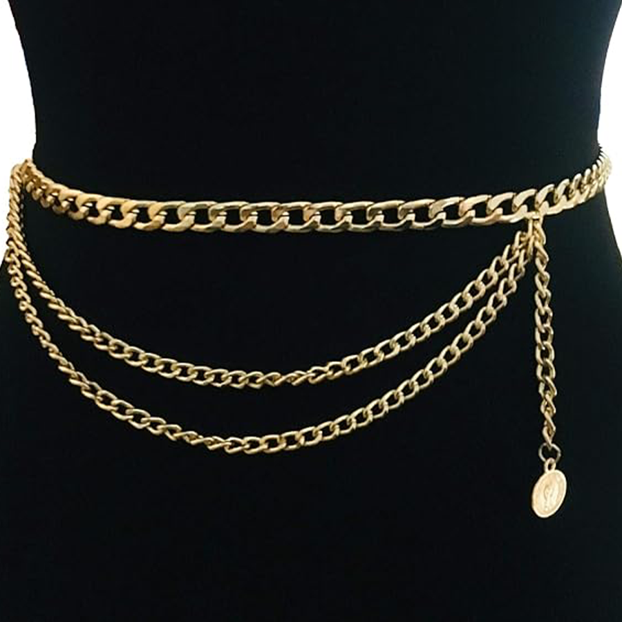 6Pcs Boho Multilayer Coins Waist Chain Butterfly Sunflower Disc Golden Belt Tassel Chest Sexy Body Belly Chain O Ring Adjustable Body Harness