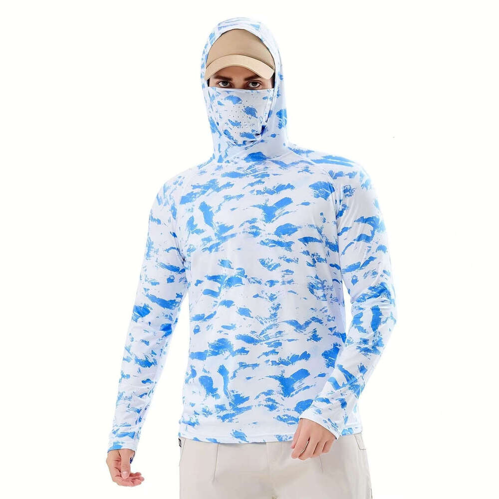 American Style Breathable Quick-Dry Stand Collar for Men Lightweight 3D Cut Sun Protection Outfit Outdoor Fishing Cycling Clothing Cross-Border