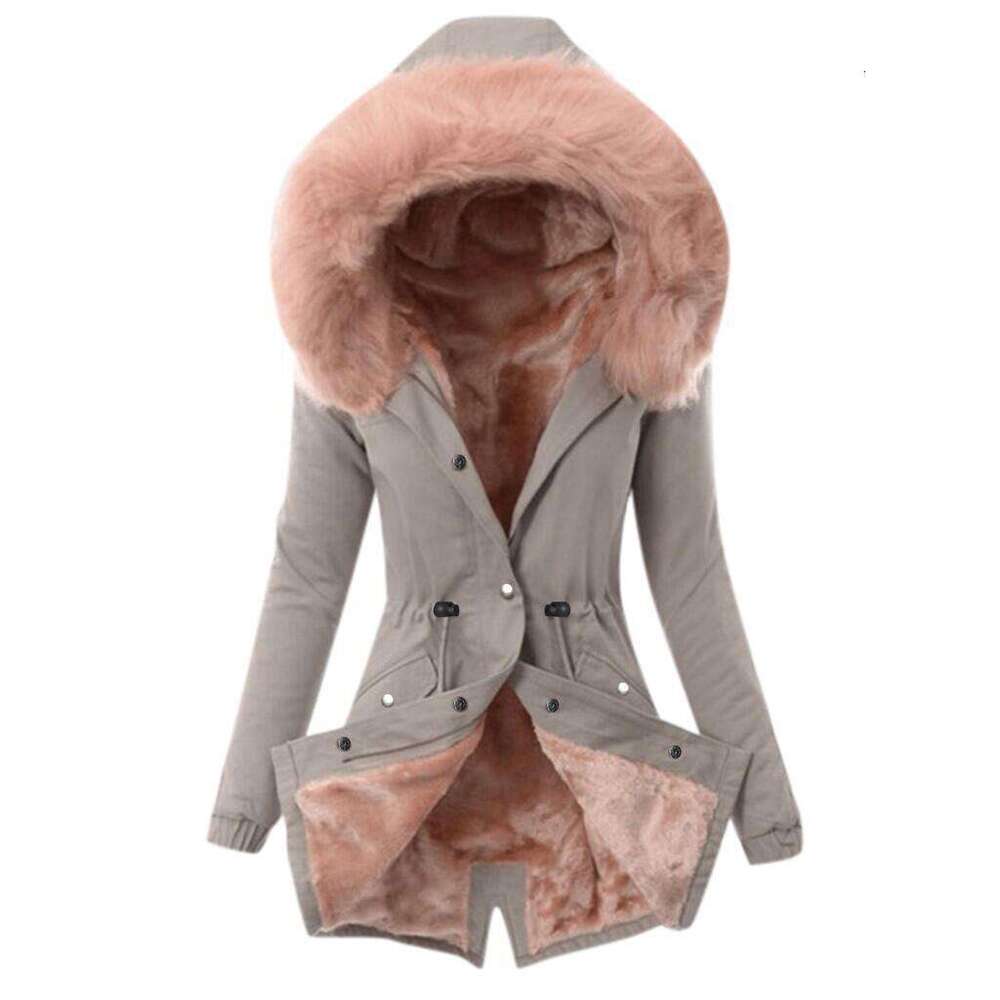 2020 Amazon Wish Cross-Border Autumn Winter New Cotton Jacket European and American Style Hooded Slim Fit Warm Zipper Coat for Women W125