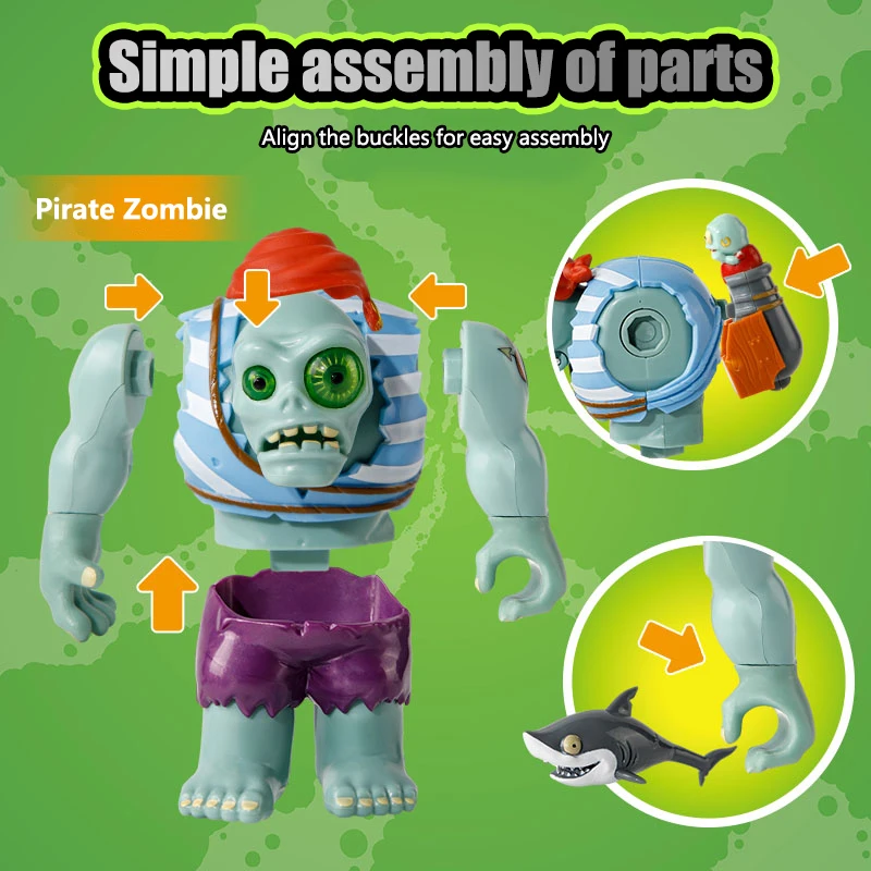 Plants vs Zombies Giant Zombie Assembly Toy Blind Box Arena Battle Experimental Bench Christmas Giant Zombie Kid Educational Toy