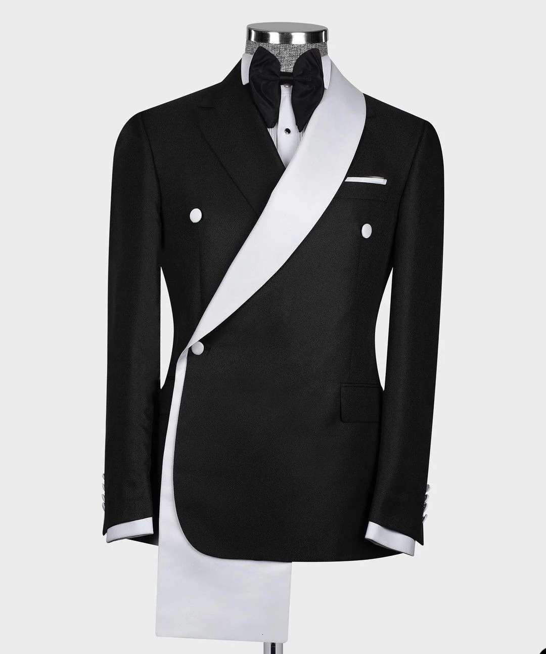 Slim Fit Mens Two Pieces One Button Suit Black Jacket Pants Tuxedos Stylish Prom Wedding Dinner Formal Men Suits 250409