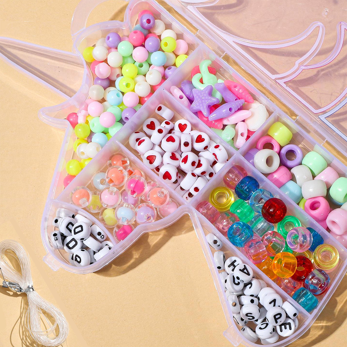 DIY Unicorn Jewelry Kit - Rainbow Boxed Accessories, Ideal for Creative Bracelet/Necklace Making & Handmade Family Gifts