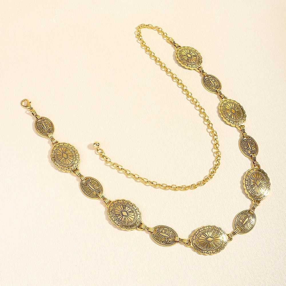 Vintage style WENS metal waist chain accessories decorative circular carved chain strap high-quality accessories X250410