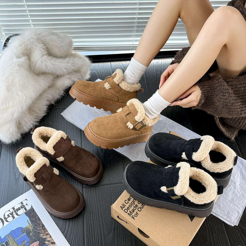 Designer Classic Ultra Mini Boots Women Snow Boots Buckled Platform Short Women Chestnut Sand Winter Non-Slip Warm Thickened Outdoor Casual Snow Boots