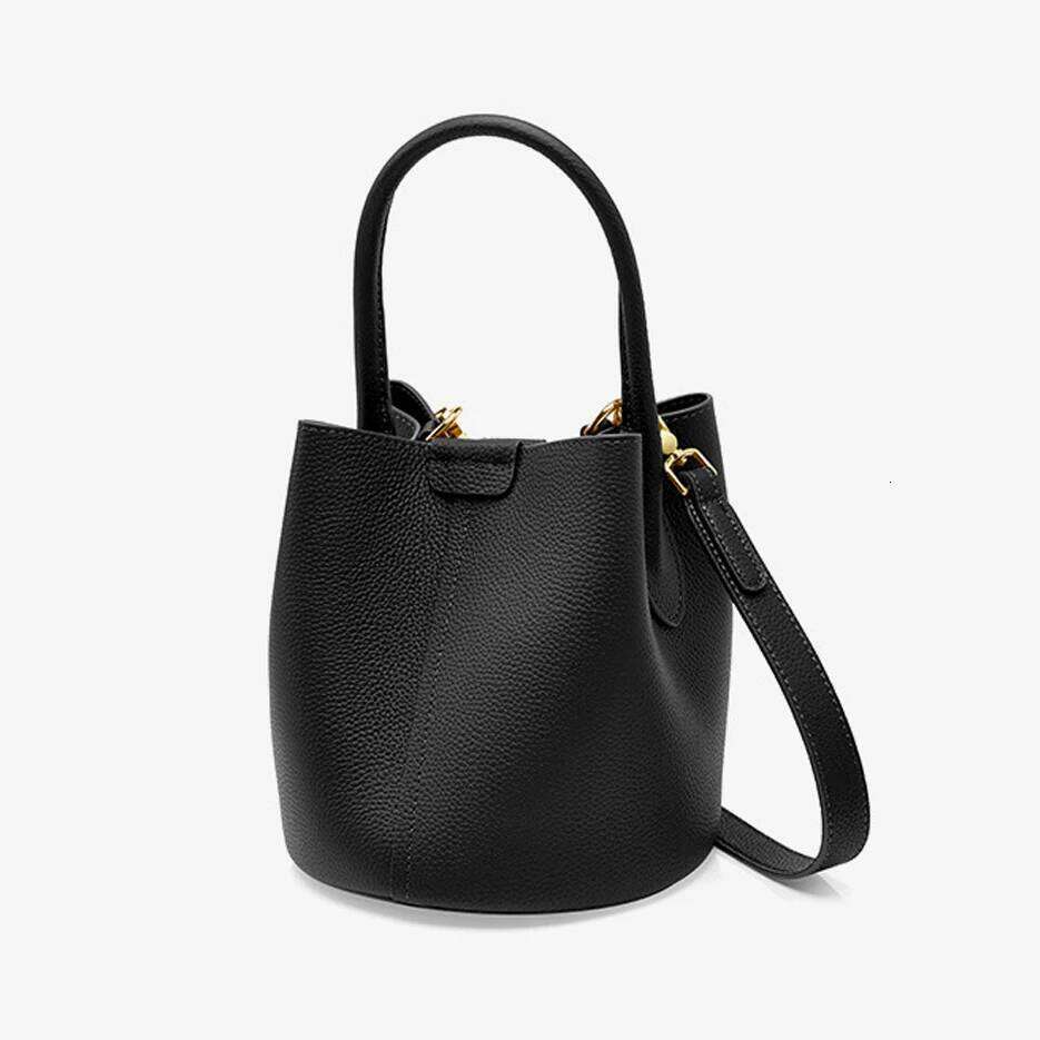 New Genuine Leather Women's Tote Basket Bag Fashion Shoulder Crossbody Purse Luxury Handbag For Commute Suotong1110