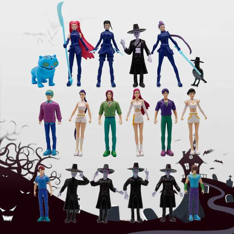 18PCS Anime Kpop Demon Hunters Action Figure Toys Derpys Tiger Ranimeumi Mira Zoey Sussy Figurine Doll for Fans Christmas Gift Z251110