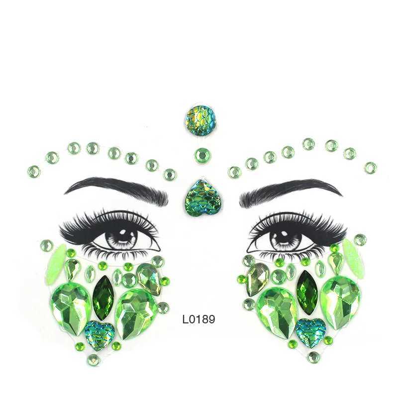 3D Sexy Facial Tattoo Crystal Stickers Temporary Tattoo Flash Fake Tattoo Rhinestone Makeup Womens Party Facial Jewelry Tattoo W250410