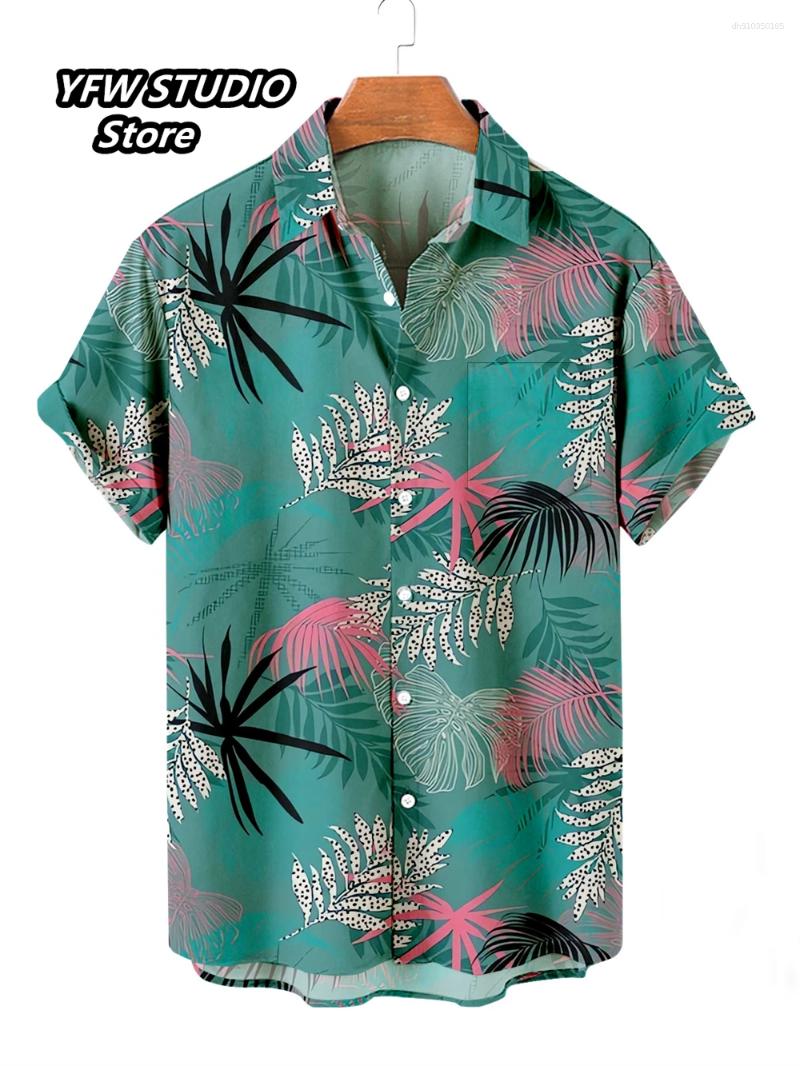Men's Casual Shirts Hawaiian 3D Printed Shirt Vacation Short Sleeve 2025 Summer Beach Style Collar Button Up