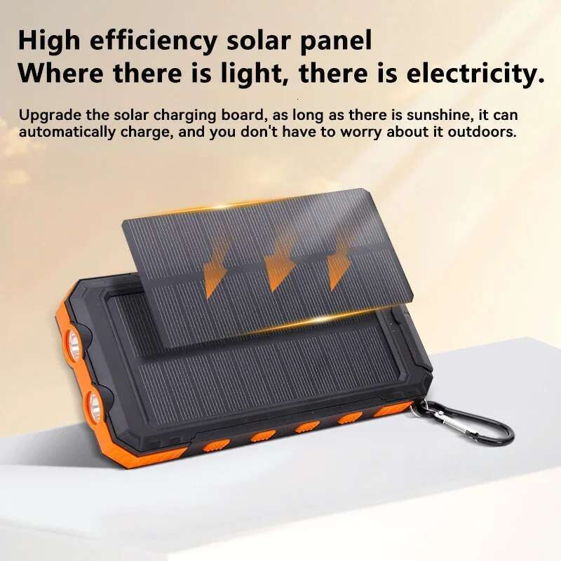20000mAh Solar Power Bank Portable Large Capacity Charger Compatible with IOS Android USB-A and USB-C Fast Charging
