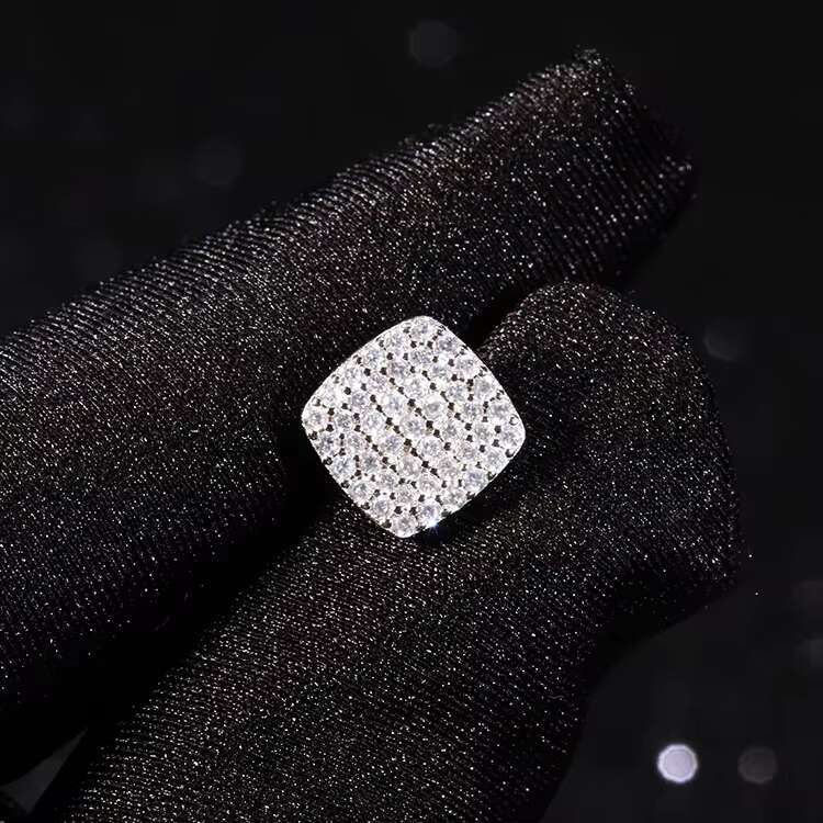 Fashion GRA Moissanite Earrings Solid Silver Diamond White Gold Plated Stud Earrings for Women