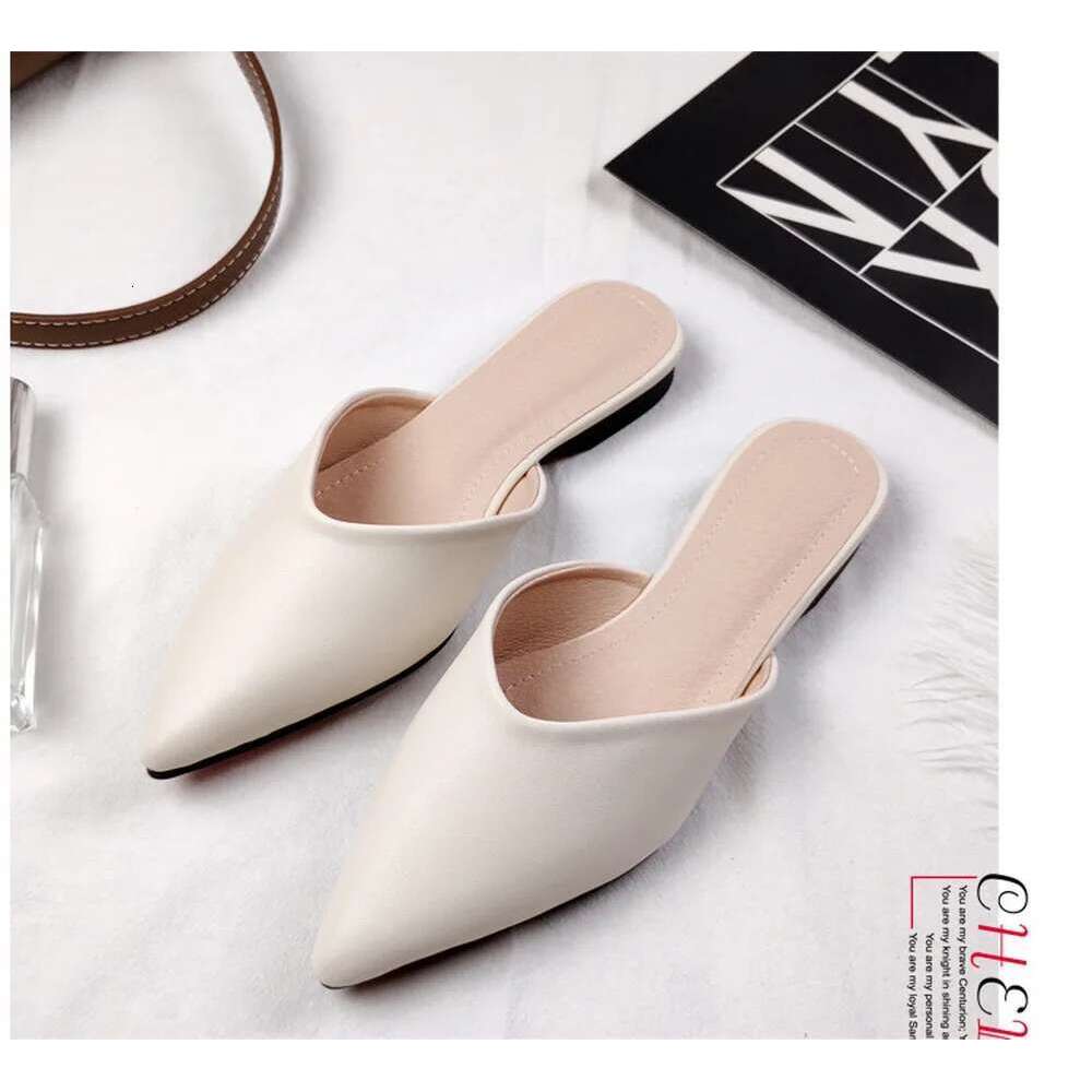 Designer Women Mules Pointed Toe Summer Ladies Fashion Slippers New Comfort Solid Slides Female Outside Beach Shoes Big Size