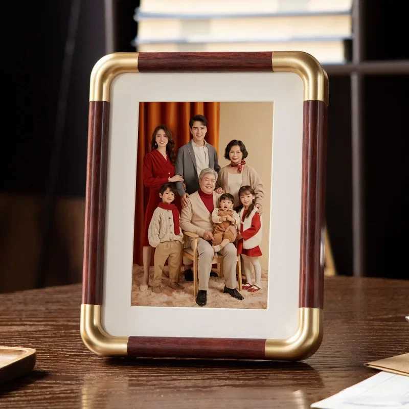 New Premium Texture Photo FrameDesktop DecorationWall Framed Frame Golden Corner Picture FrameTable Decoration Gift L251110 H260306