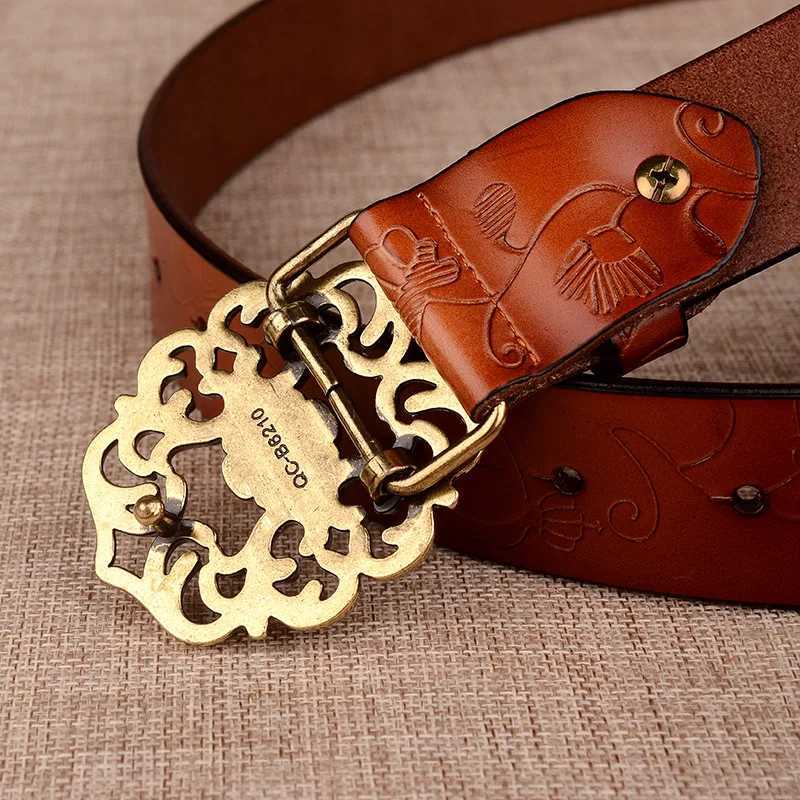 Suower Pattern Needle Buckle Belt Brown Fashion Business Belt White Black Cintron Red W X250410