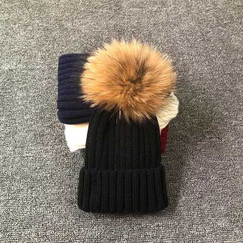 2025 New style Fashion Winter spring hats For Children Hat Skullies Beanies 15cm pompom fur Hat For Girls Cap bonnet enfantXJ251110