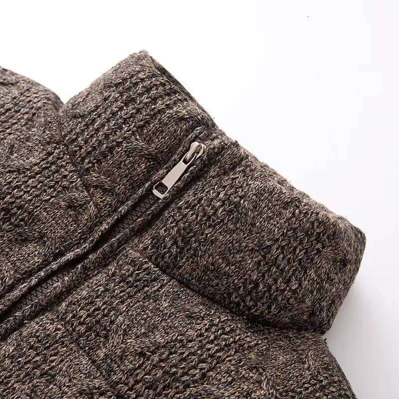 Knitted Stand Collar Padding Women's Thickened Thermal Slim Zipper Fashion Vintage Casual Lady Jacket