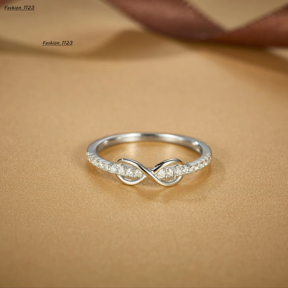 925 Sterling Silver Infinity Symbol VVS Moissanite RingRing Cute Couple Love Design Bowknot Moissanite Rings for Women Jewelry