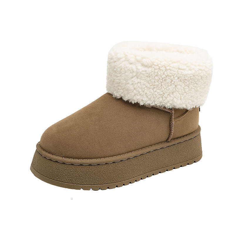 Women's Snow Winter Fleece Lined Thickened Warm Casual Versatile Cotton Outdoor Non-Slip Hiking Martin Boots DH90