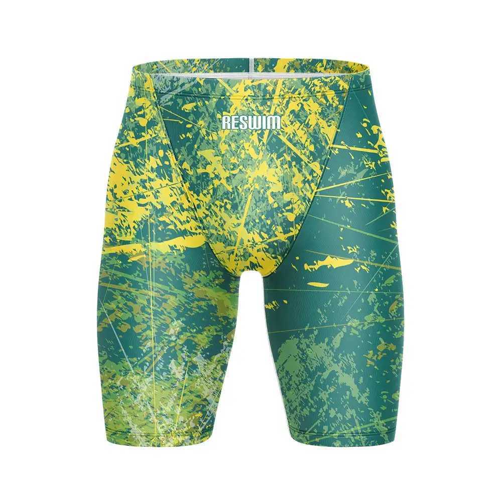 Summer Mens Swimming Jammer Endurance Exercise Training Swimsuit Beach Swimming Trunk 2025 Swimsuit Jammer Tight Surfing ShortsW250410