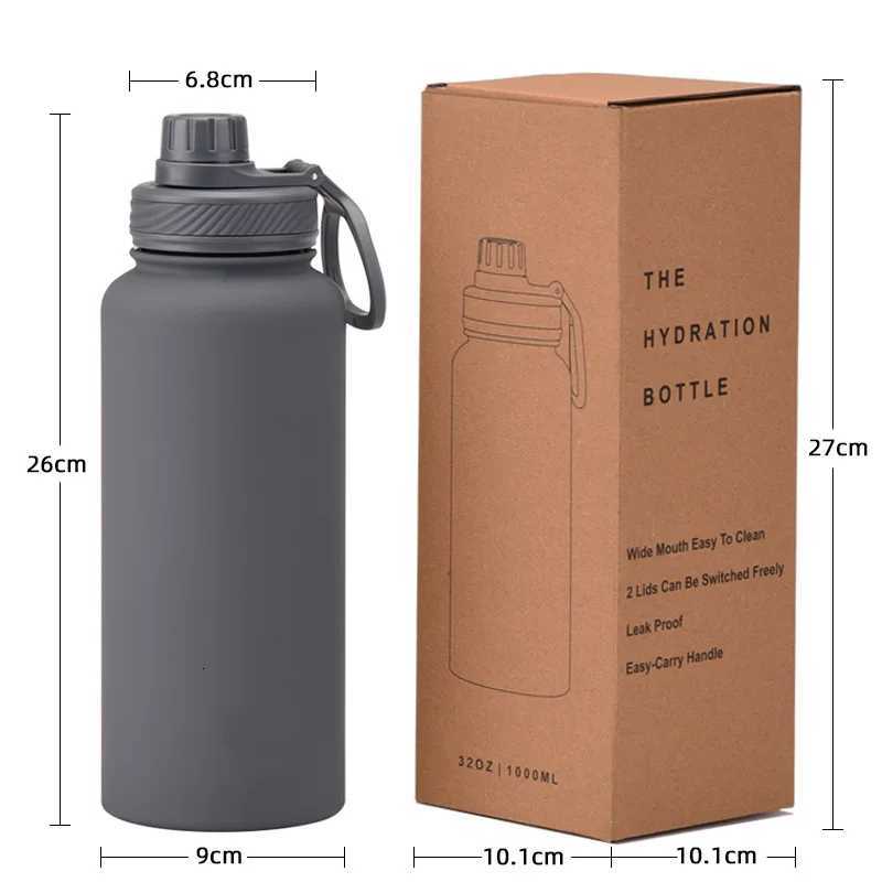 Fashionable cup skin feel 1L 34oz 1000ml stainless steel thermal flask thermos vacuum water bottle with screw top Y251110