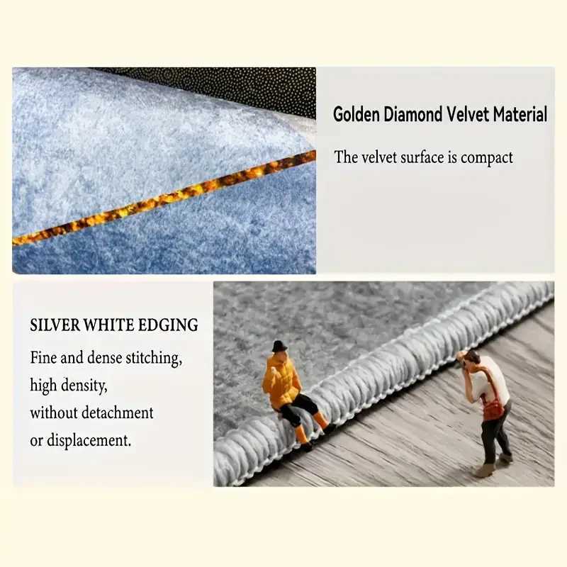 Modern Bohemian Velvet Rug with Moroccan Pattern Non-Slip Low Profile Mat for Entryway Kitchen Studyroom 2025 Hot Sale Y251110