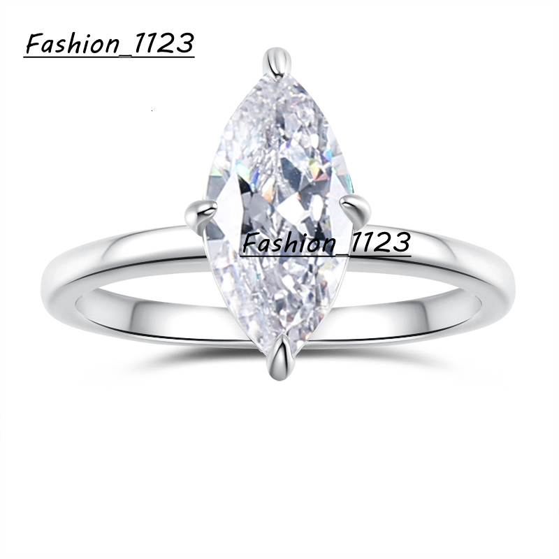 Light Luxury Style Jewelry 2Ct Marquise Cut VVs1 Moissanite S925 Sterling Silver Ring Engagement Gift for Woman
