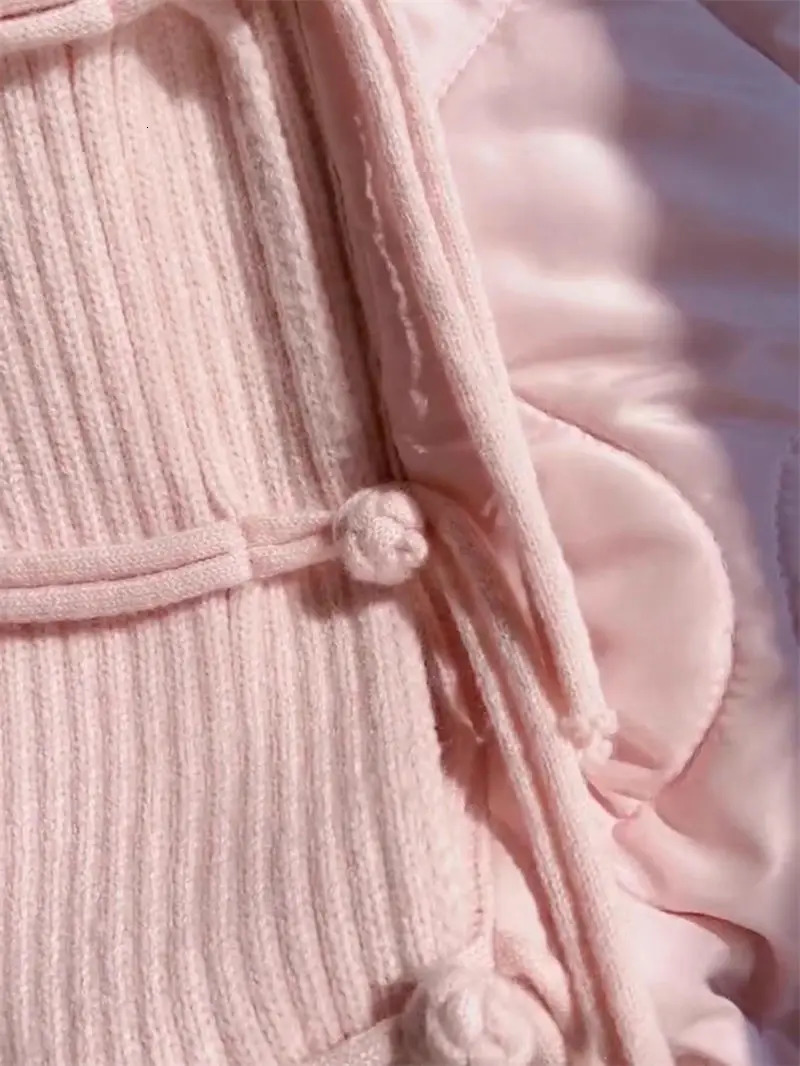 Lapel Collar Knitted Cardigan Quilted Sweater Jacket Womens Autumn And Winter Fashion Sweet Loose Shawl Top Z3310 251107