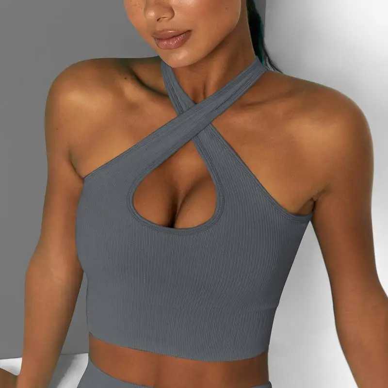 Yoga bra womens seamless push up sports bra with chest cushion tailored fitness top elastic vest dance vestXJ250410