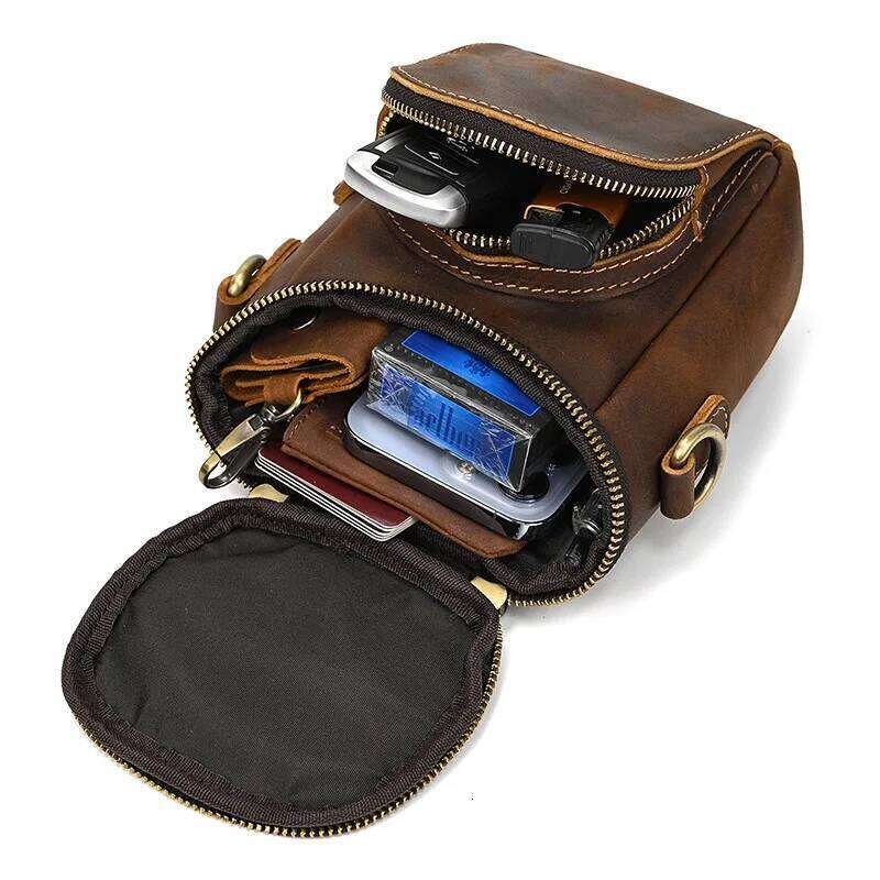 Designer Bags Designer Bags Vintage Leather Pack Men & Women Shoulder Fashion Multi-Pockets Waist Belt Bag For Travel Sports Hiking Cycling Running Ho