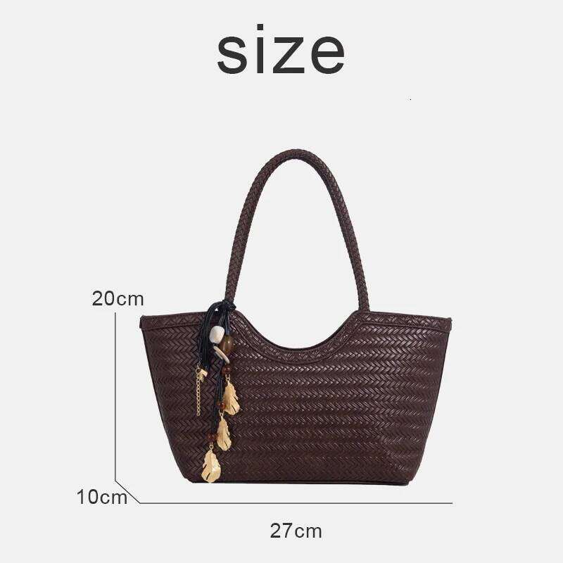Tote Bag For Women Luxury Designer Handbag Purse 2025 New In PU Imitation Braided Embossment With Inner Pocket Underarm Shoulder