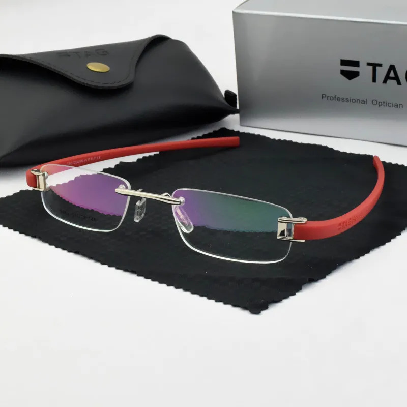 Borderless Optical Glasses Frame for Men Square Top Myopia Computer Ultra Light Sports 250410