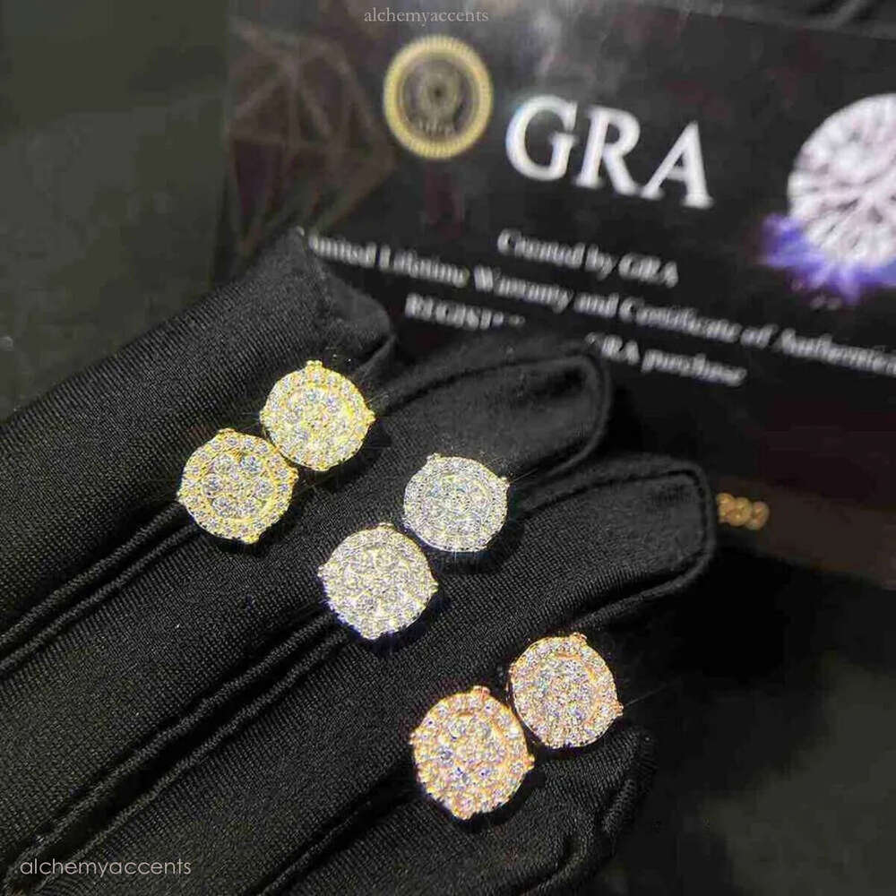 Designer Jewelry Wholesale Price Popular Hot Sale Iced Out Sterg Sier Jewellery Moissanite Vvs Screw Back Stud Earrings Category Gift