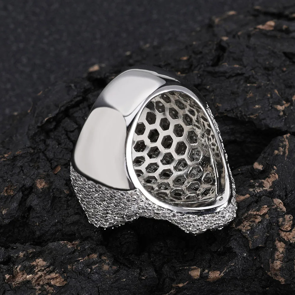 Hip Hop Jewelry Fashion Style Cross Cuban Ring for Men Bling Iced Out Round T-shaped Diamond Cross Ring Party Gift 250409