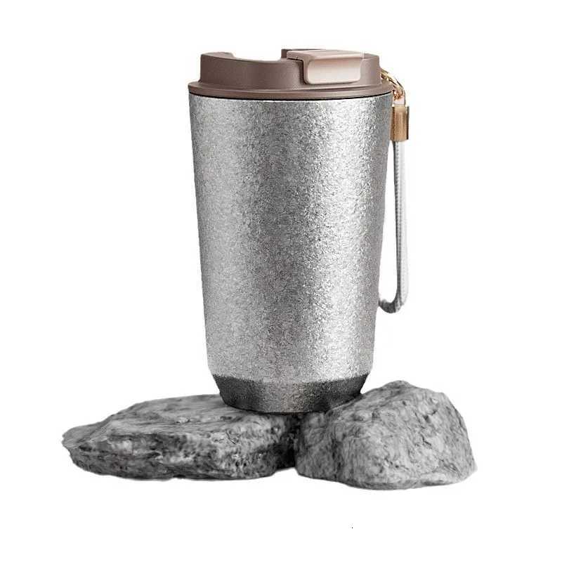 Fashionable cup Titanium Inner Travel Thermal g WideMouth with Lid Double-Wall Vacuum Insation Water Bottle With Rope Portable Leakproof Y251110