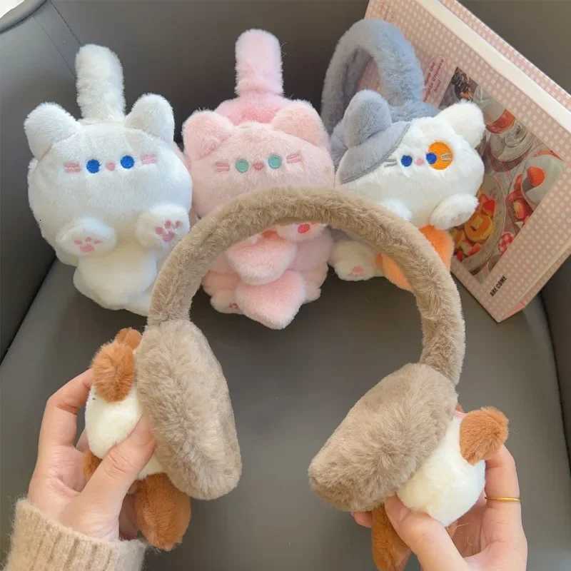 Cartoon Cat Winter Earmuffs For Children Girls Lovely Warm Plush Ear Muffs Soft Comfortable Ear Protection Earmuffs Fashion Gift W251110