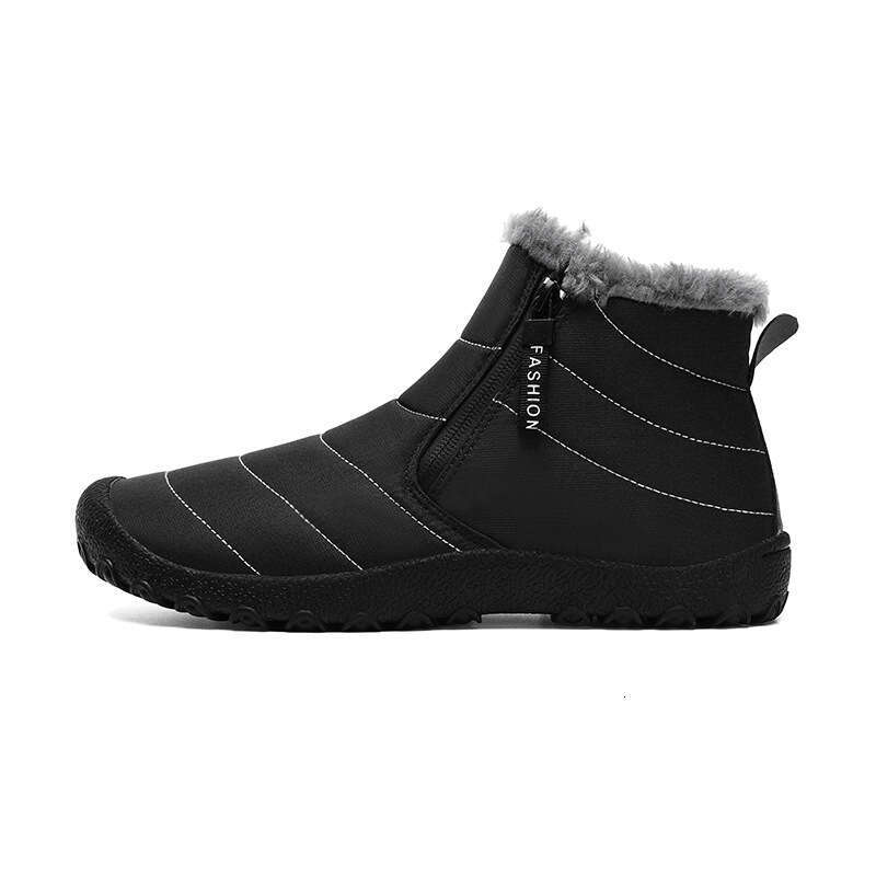 New Large Size Snow for Men Outdoor Thickened Warm Shoes with Zipper and Fleece Winter Men's Cotton Boots lightweight comfortable