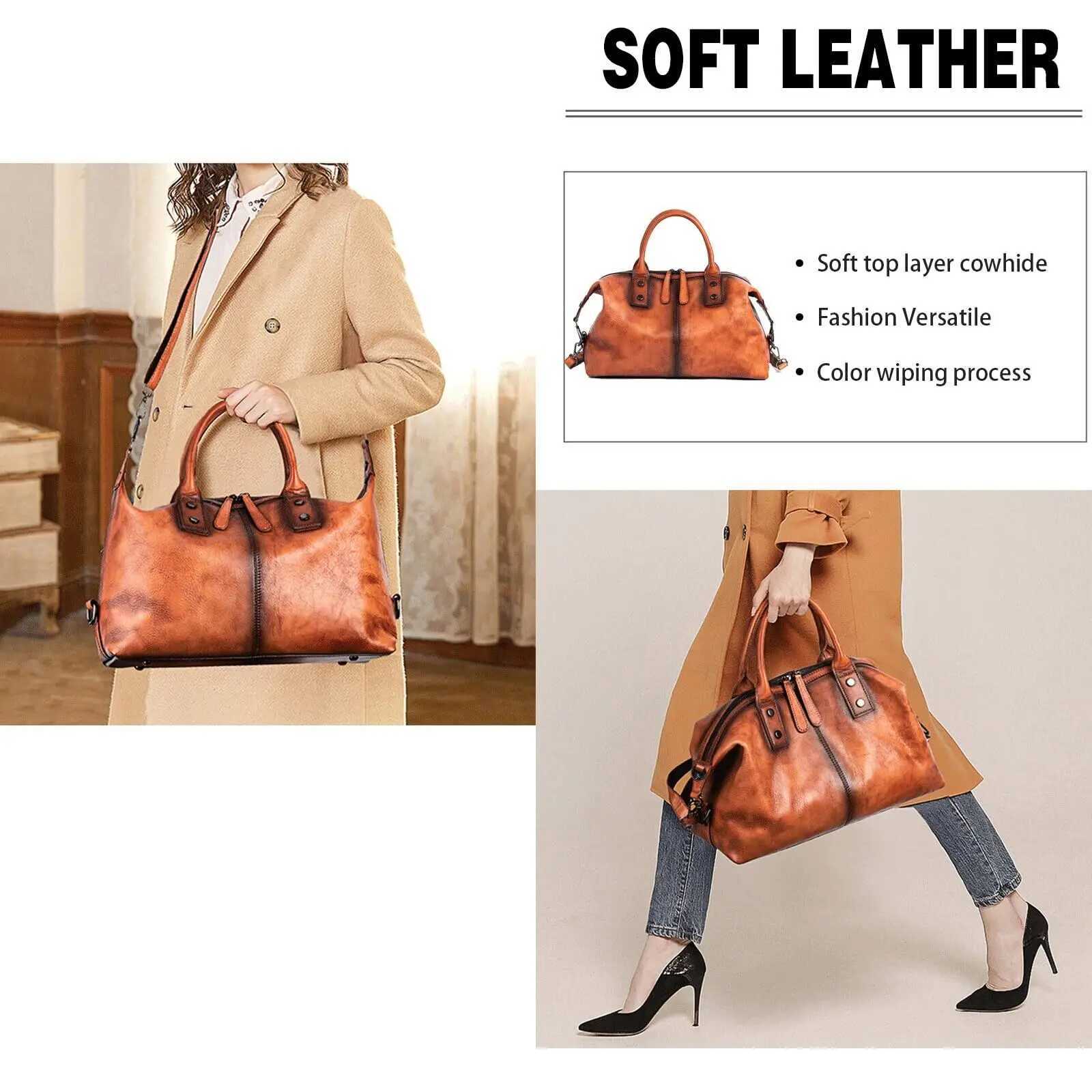 MOTAORA Genuine Cowhide Leather Womens Hobo Bag Hand Painted Vintage Large Capacity Top Handle Shoulder Bag Purse Designer Bags K251110