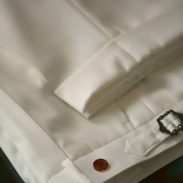 Spring Summer Mens Fashion Solid Color Suit Trousers Male High Waist Loose Pants Men Business Casual Formal W117 251110