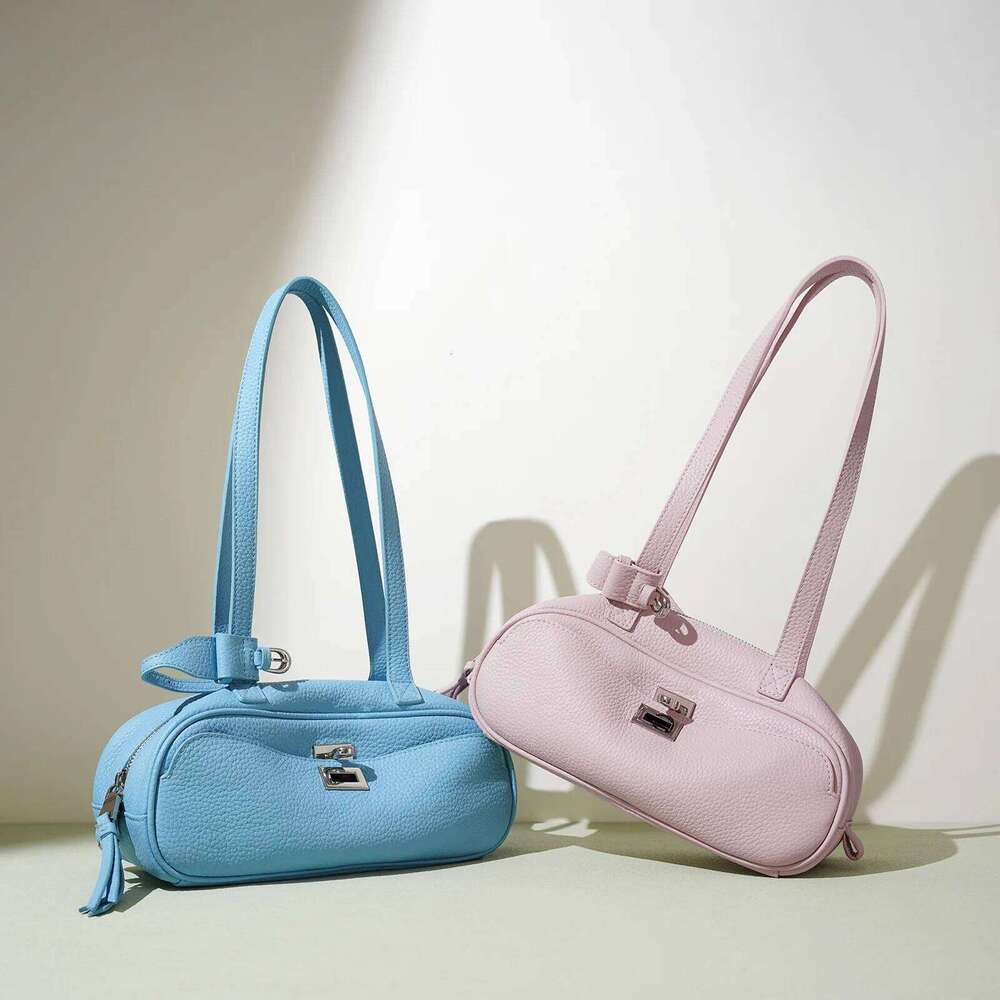 Spring Summer Bright Color Niche Shoulder Bag Minimalist Tote Versatile Commuter Handbag For Women Luxury Genuine Leather Purse St251110