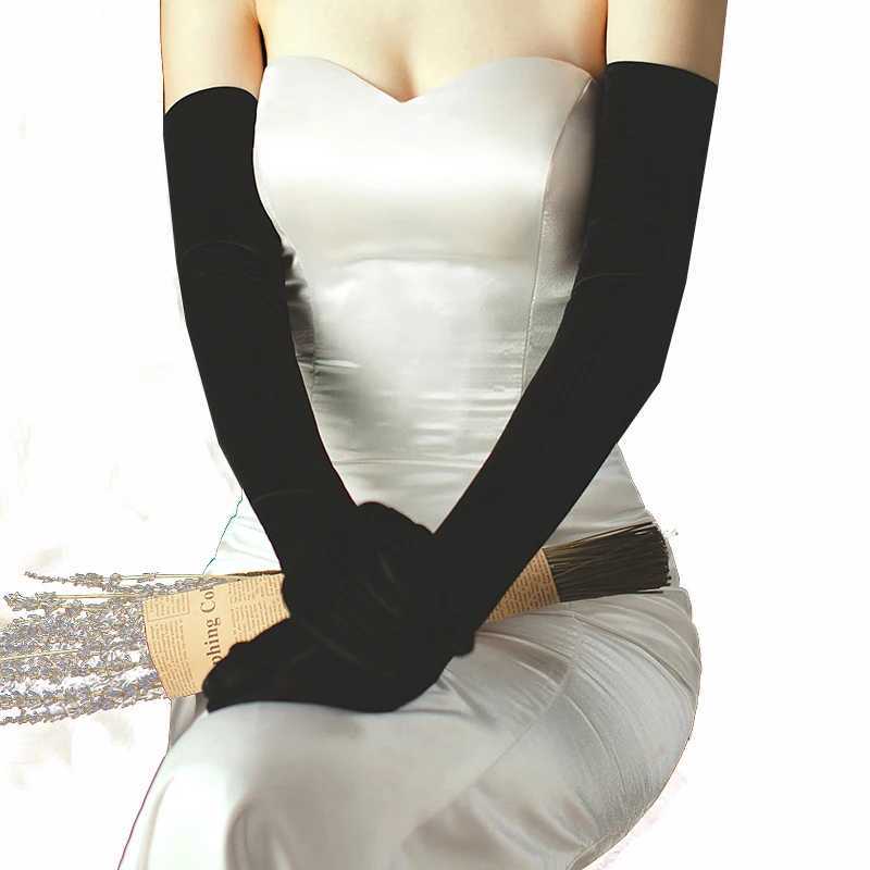 XINMEIJI Wedding Bridal Long Opera Handschuh Black Gloves for Apparel Velvet Finger Brides Bridesmaid Gloves WG011 L251110