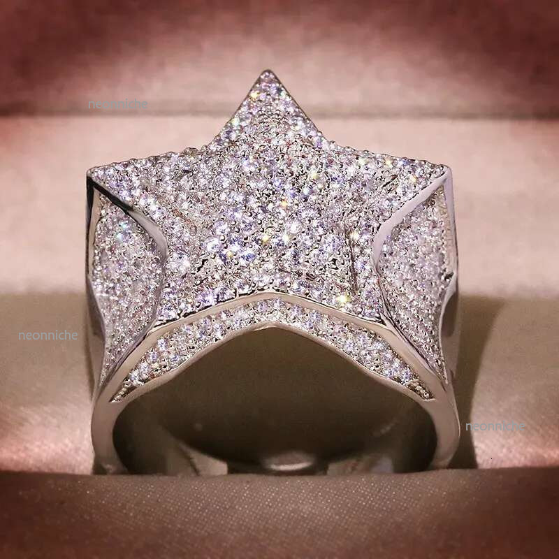 Mens Gold Ring Stones designer rings for men High Quality Five-pointed Star Fashion Hip Hop Sier Rings Jewelry