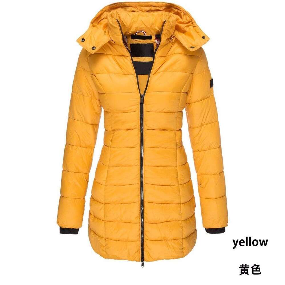 New Winter Korean Style Women's Jacket Mid-Length Slim Fit Warm Cotton Coat